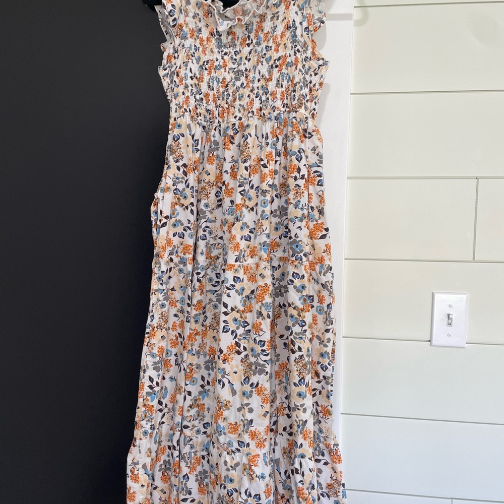 Maternity Floral Sleeveless Maxi Dress